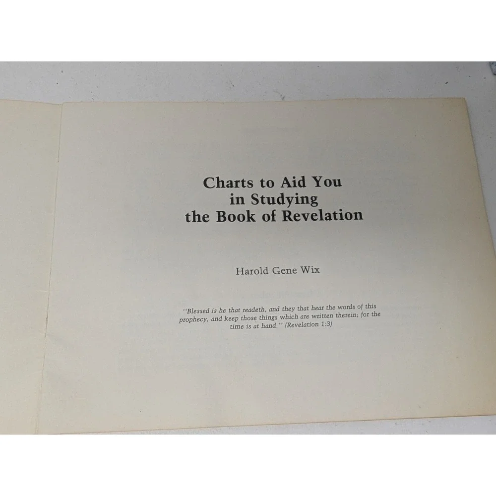 Book of Revalation Charts To Aid The Study of Harold Gene Wix 1981 VTG